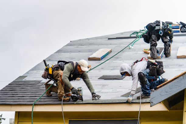 Professional Gutter Installation technician working in Puryear, TN